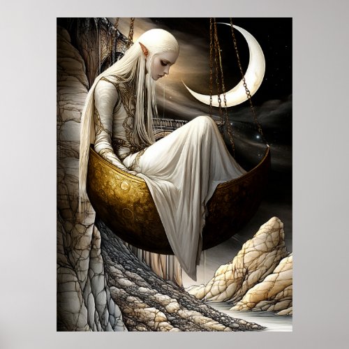 FD2 Enchanted Crescent Moon Goddess 35 Poster