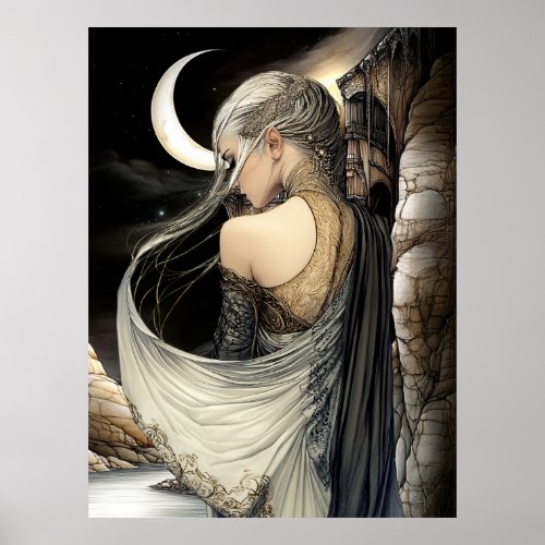FD2 Enchanted Crescent Moon Goddess 5 Poster