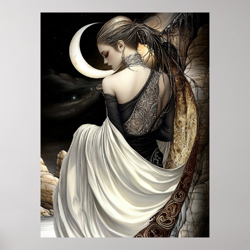 FD2 Enchanted Crescent Moon Goddess 8 Poster