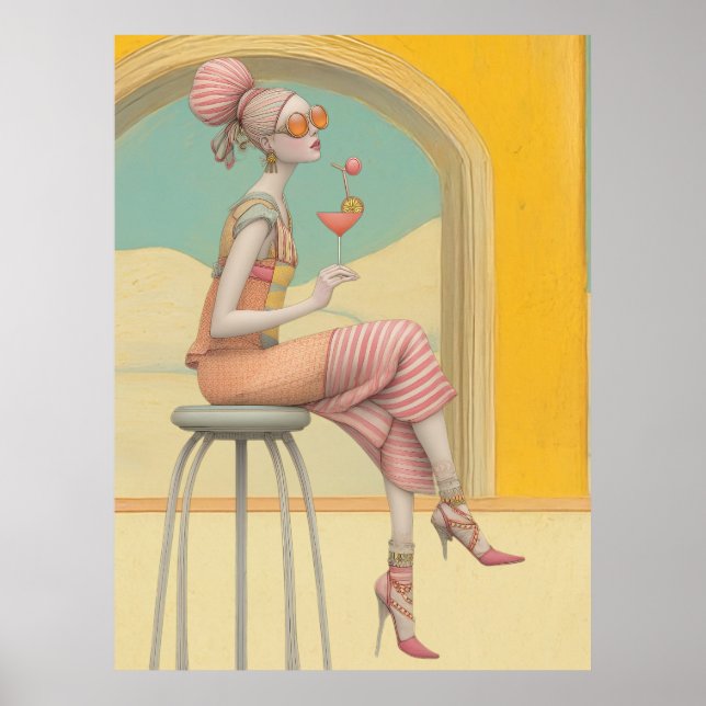 ^~* FD2 Glam Bohemian Boho Cocktail Woman 5 Poster (Front)