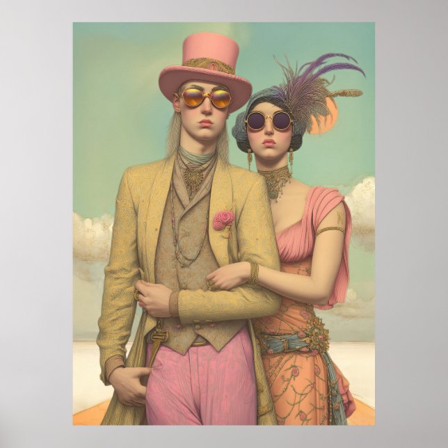 *~*  FD2 Love Romantic Retro Boho Couple  18 Poster (Front)