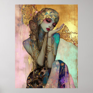 *~* FD2 Ornate Nouveau Fantasy Ethereal Woman 34 Poster
