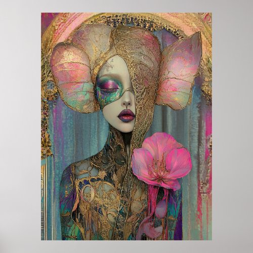 *~* FD2 Ornate Nouveau Fantasy Ethereal Woman  6-1 Poster