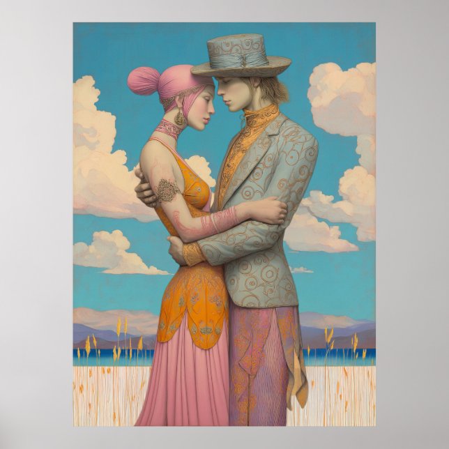 *~*  FD2 Retro Love Romantic Boho Couple  20 Poster (Front)
