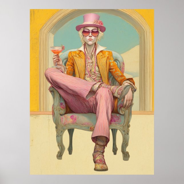 *~* FD2 Stylish Eclectic Boho MAN  Cocktail 26 Poster (Front)