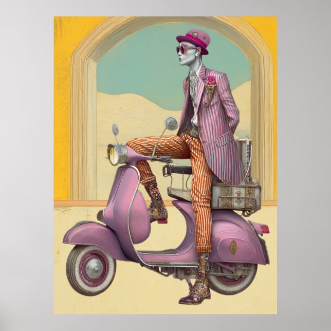 FD2  Suitcase Boho Traveling MAN SCOOTER 23  Poster (Front)