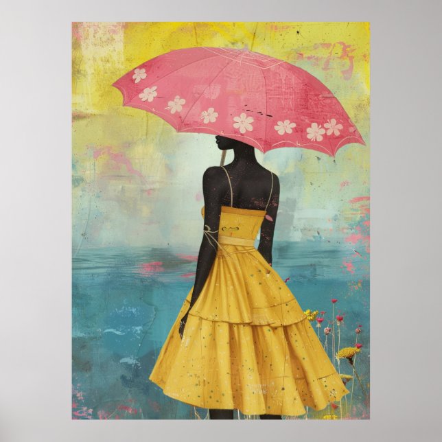 *~* FD2 Vibrant Tropical Black Goddesses Hat 7 Poster (Front)