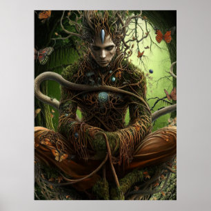 *~* FD3 Spiritual Forest WOMAN Earth Keeper 15 Poster