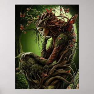 *~* FD3 Spiritual Forest WOMAN Earth Keeper 35 Poster