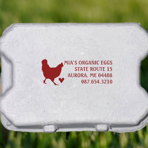 FDA compliant Producer Name  Address Egg Carton   Rubber Stamp