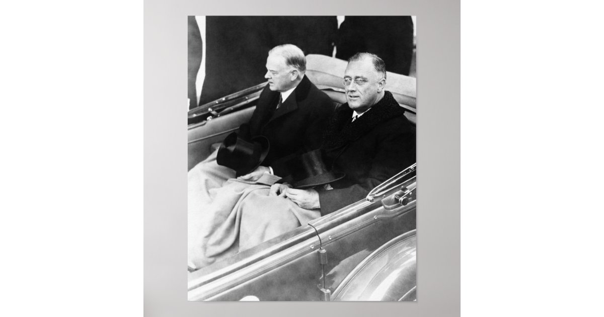 FDR and Herbert Hoover Inauguration Day 1933 Poster