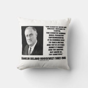 FDR Country Needs Bold Persistent Experimentation Throw Pillow
