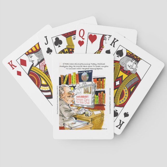 FDR Fireside Speech Funny Cartoon Gifts & Tees Poker Cards (Back)