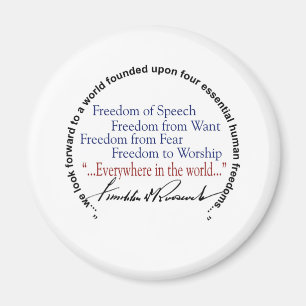 FDR Four Freedoms Tribute Magnet