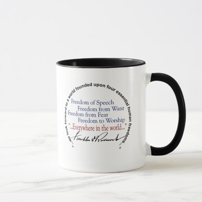 FDR Four Freedoms Tribute Mug (Right)
