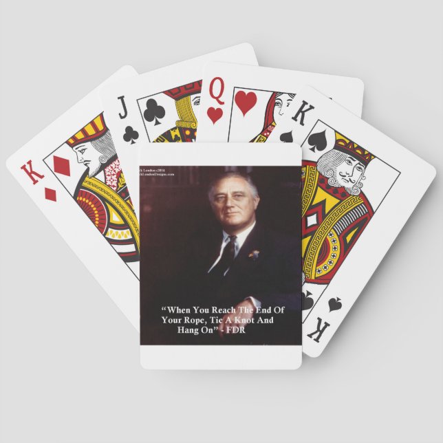 FDR & Hang On To Rope Quote Poker Cards (Back)