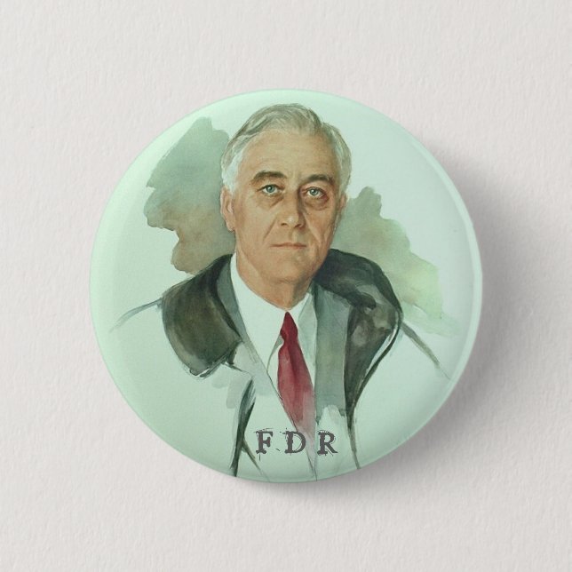 FDR Portrait Pinback Button (Front)
