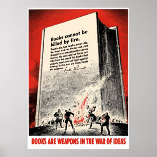 FDR Quote On Book Burning -- Border Poster