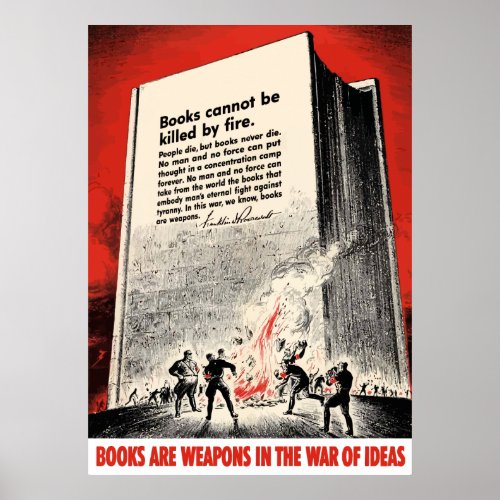 FDR Quote On Book Burning Poster