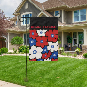 FDT Anti Trump Floral Resist Fascism Anti MAGA Garden Flag