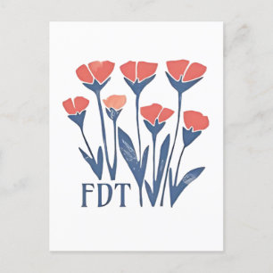 FDT Floral Wreath Subtle Feminine Boho Anti-Trump Announcement Postcard
