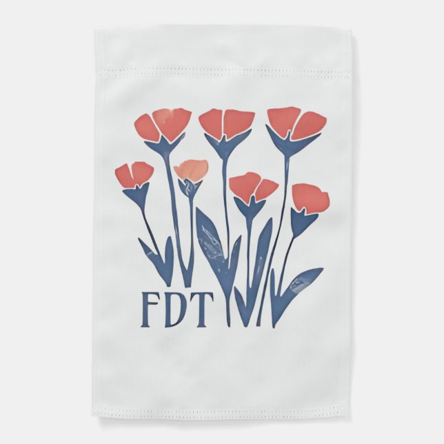 FDT Floral Wreath Subtle Feminine Boho Anti-Trump Garden Flag (Front)