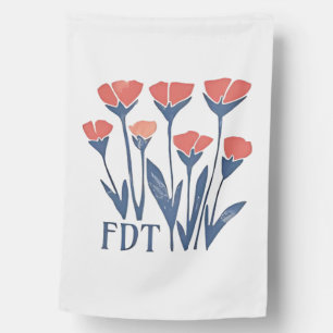 FDT Floral Wreath Subtle Feminine Boho Anti-Trump House Flag
