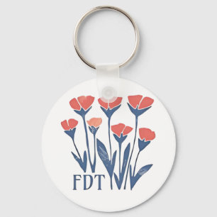 FDT Floral Wreath Subtle Feminine Boho Anti-Trump Keychain