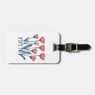 FDT Floral Wreath Subtle Feminine Boho Anti-Trump Luggage Tag
