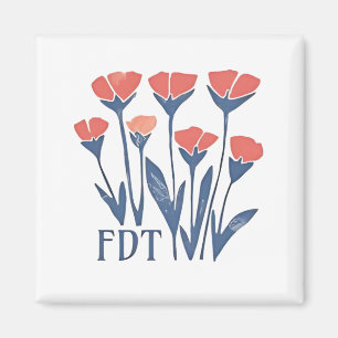 FDT Floral Wreath Subtle Feminine Boho Anti-Trump Magnet