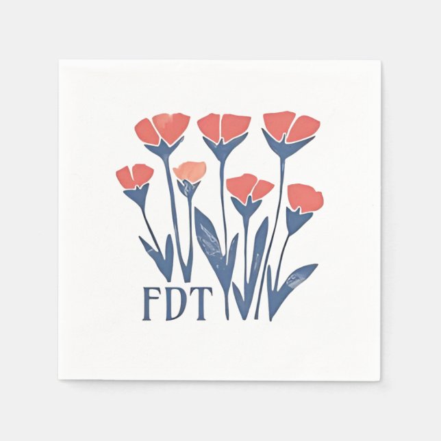 FDT Floral Wreath Subtle Feminine Boho Anti-Trump Napkins (Front)