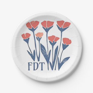 FDT Floral Wreath Subtle Feminine Boho Anti-Trump Paper Plates