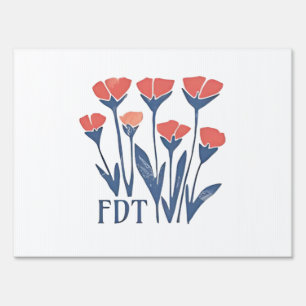 FDT Floral Wreath Subtle Feminine Boho Anti-Trump Sign