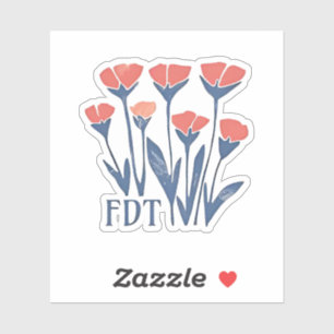 FDT Floral Wreath Subtle Feminine Boho Anti-Trump Sticker