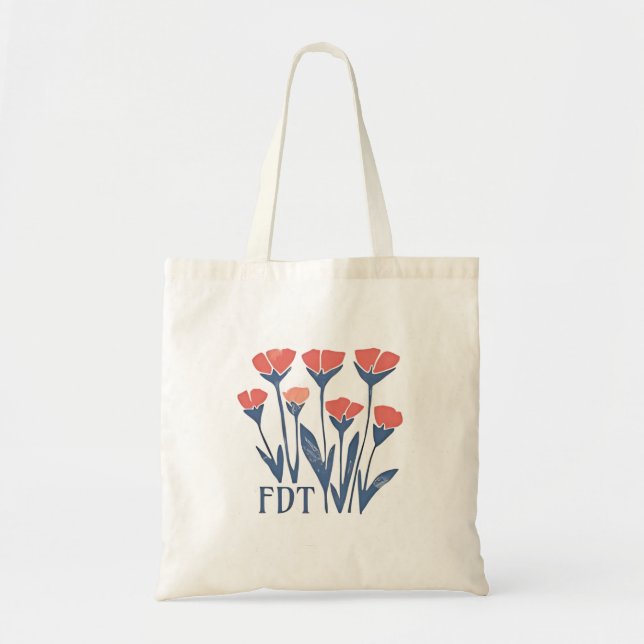 FDT Floral Wreath Subtle Feminine Boho Anti-Trump Tote Bag (Front)