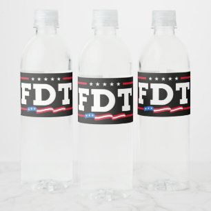 FDT Funny Anti-Trump No-Trump Water Bottle Label