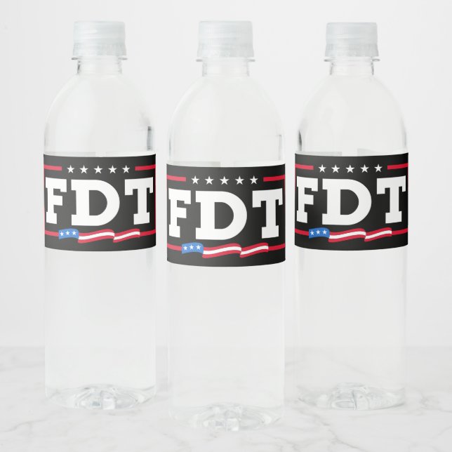 FDT Funny Anti-Trump No-Trump  Water Bottle Label (Bottles)