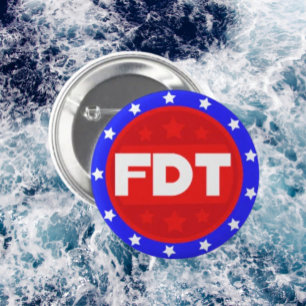 FDT Red, White & Blue Protest Button