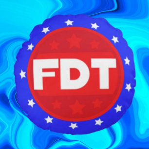 FDT Red, White & Blue Round Statement Pillow