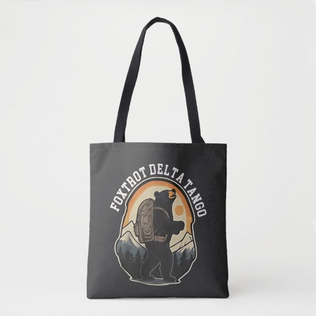 FDT Resist Bear Foxtrot Delta Tango Tote Bag (Front)