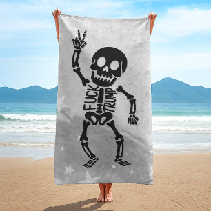 FDT Trump Funny Anti Trump Skeleton Beach Towel