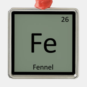 Fe - Fennel Chemistry Periodic Table Symbol Metal Ornament