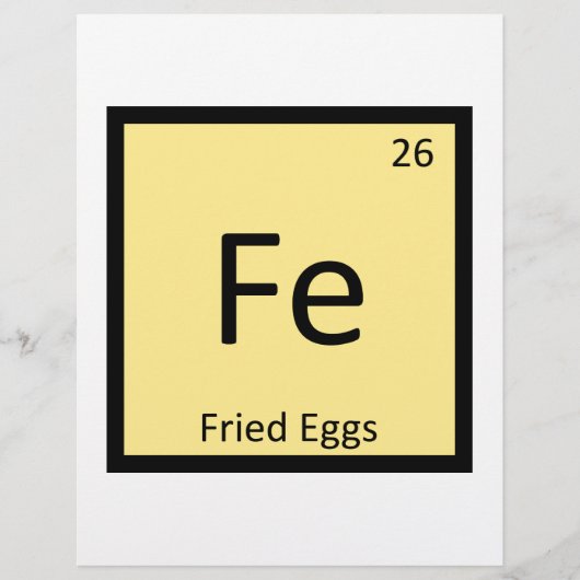 Fe - Fried Eggs Chemistry Periodic Table Symbol (Front)