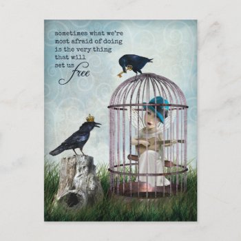Fear And Freedom Inspirational Quote Postcard by Charmalot at Zazzle
