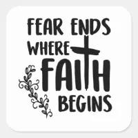fear ends where faith begins  Faith stickers, Christian stickers