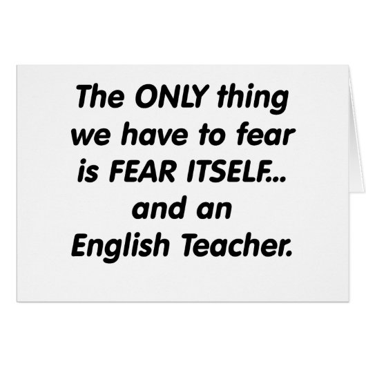 Fear English Teacher Cards (Front Horizontal)