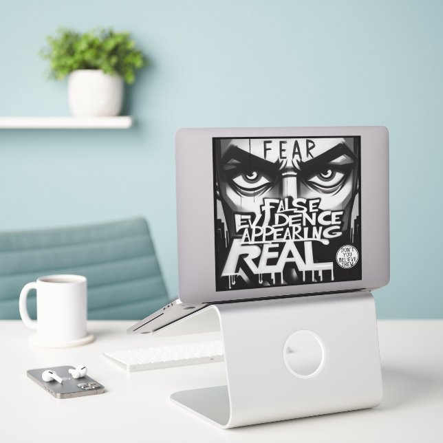 FEAR False Evidence Appearing Real Sticker (Laptop On Desk)