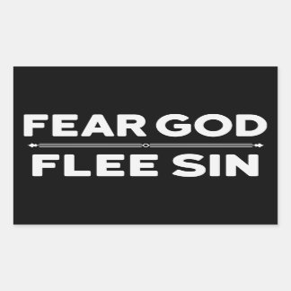 Fear God - Flee Sin - Christian Rectangular Sticker