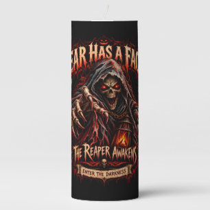 Fear Has A Face Grim Reaper Halloween Pillar Candl Candle