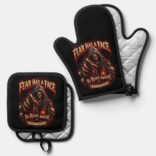 Fear Has A Face Grim Reaper Oven Mitt & Pot Holder Set